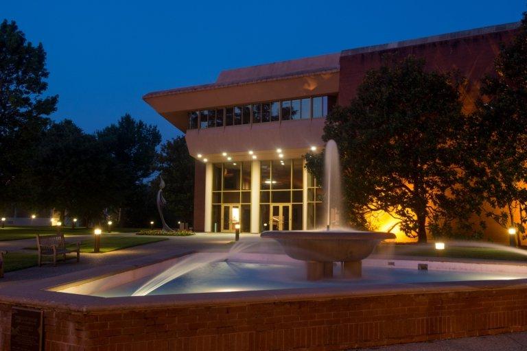 Norton Center for the Arts at night 
